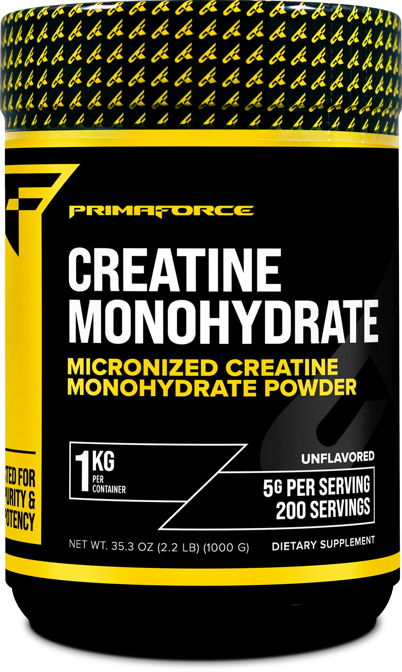 Primaforce Creatine Monohydrate Powder - 1000g Micronized Muscle Building Supplement for Athletes & Bodybuilders - Pre/Post Workout Recovery & Strength Training