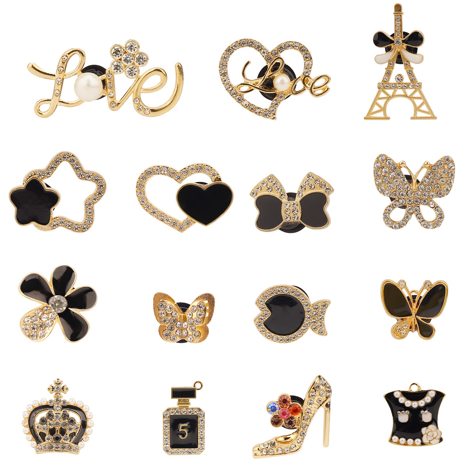 Bling Shoe Charms for Women - Fashion Jewelry Accessories for Clog Sandals - Perfect Birthday Gifts for Girls - Halloween & Christmas Party Decorations - Great for Weddings, Prom, and Everyday Style