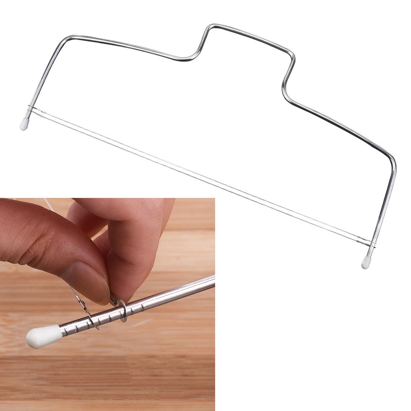 Stainless Steel 8-Gear Adjustable Cake Cutter & Leveler - Dual Wire Cake Slicer for Perfect Baking Layers | Ideal for Wedding Cakes, Birthday Cakes & Professional Baking Tools