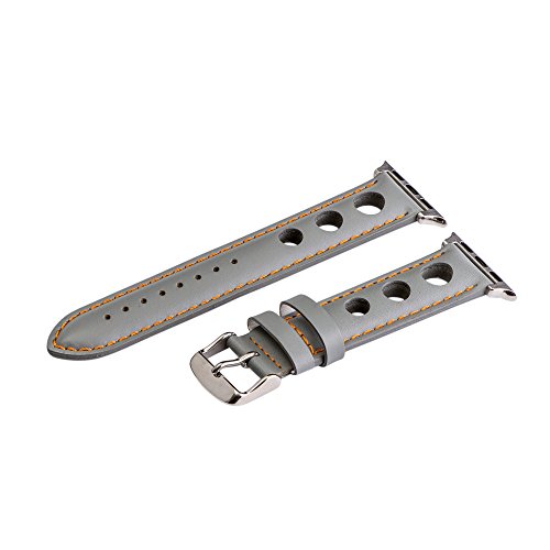 38mm Grey/Orange Smooth 3 Hole Bands