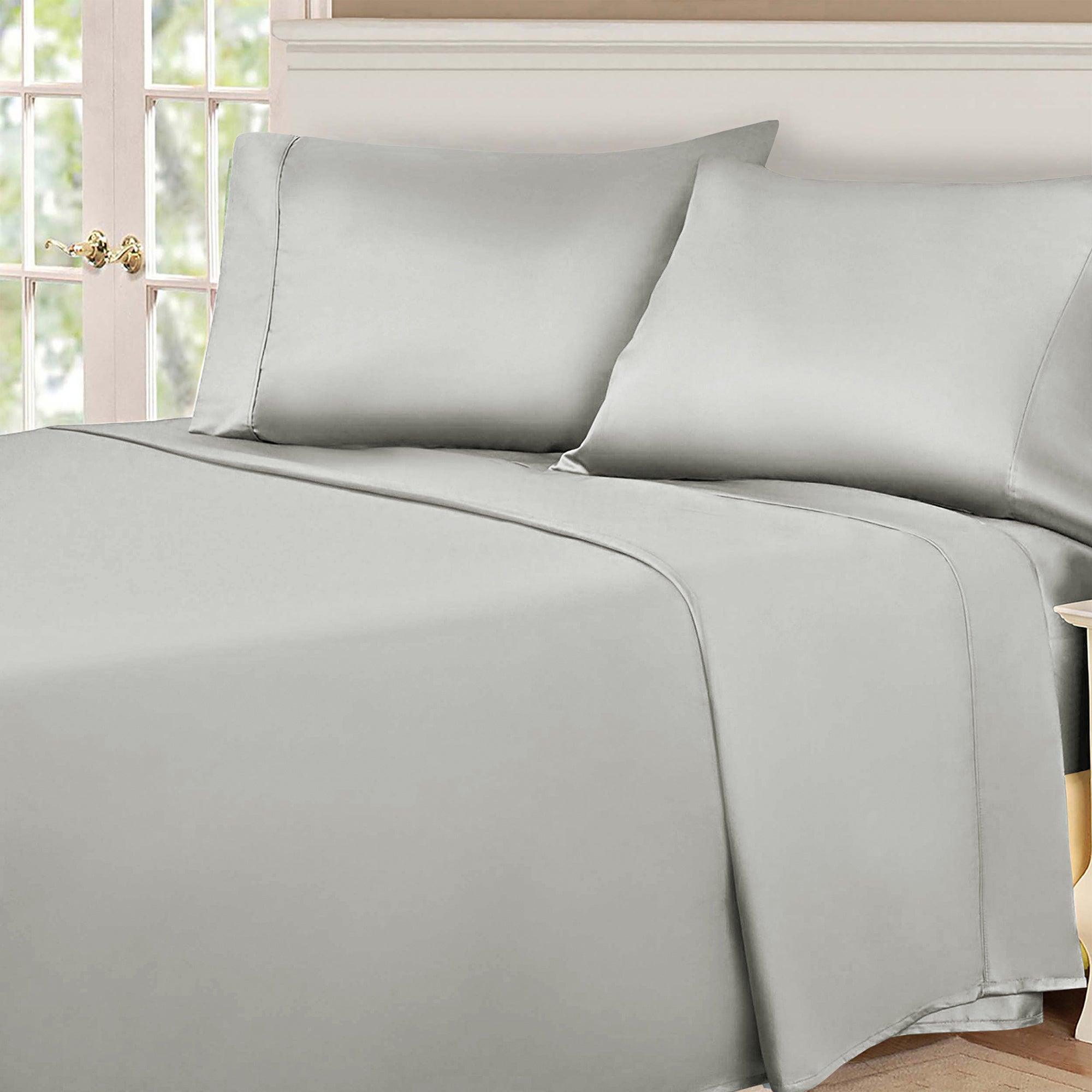 Premium 100% Egyptian Cotton 530 Thread Count Bed Sheet Set - Ultra Soft Breathable Sheets for Luxury Hotel-Style Bedding (Queen Size, White) - Perfect for Master Bedrooms, Guest Rooms & Airbnb Listings