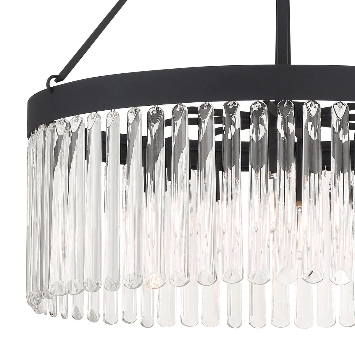 Emilie Crystal Waterfall Round Chandelier - Elegant Ceiling Light Fixture for Dining Room, Bedroom & Living Room Decor
