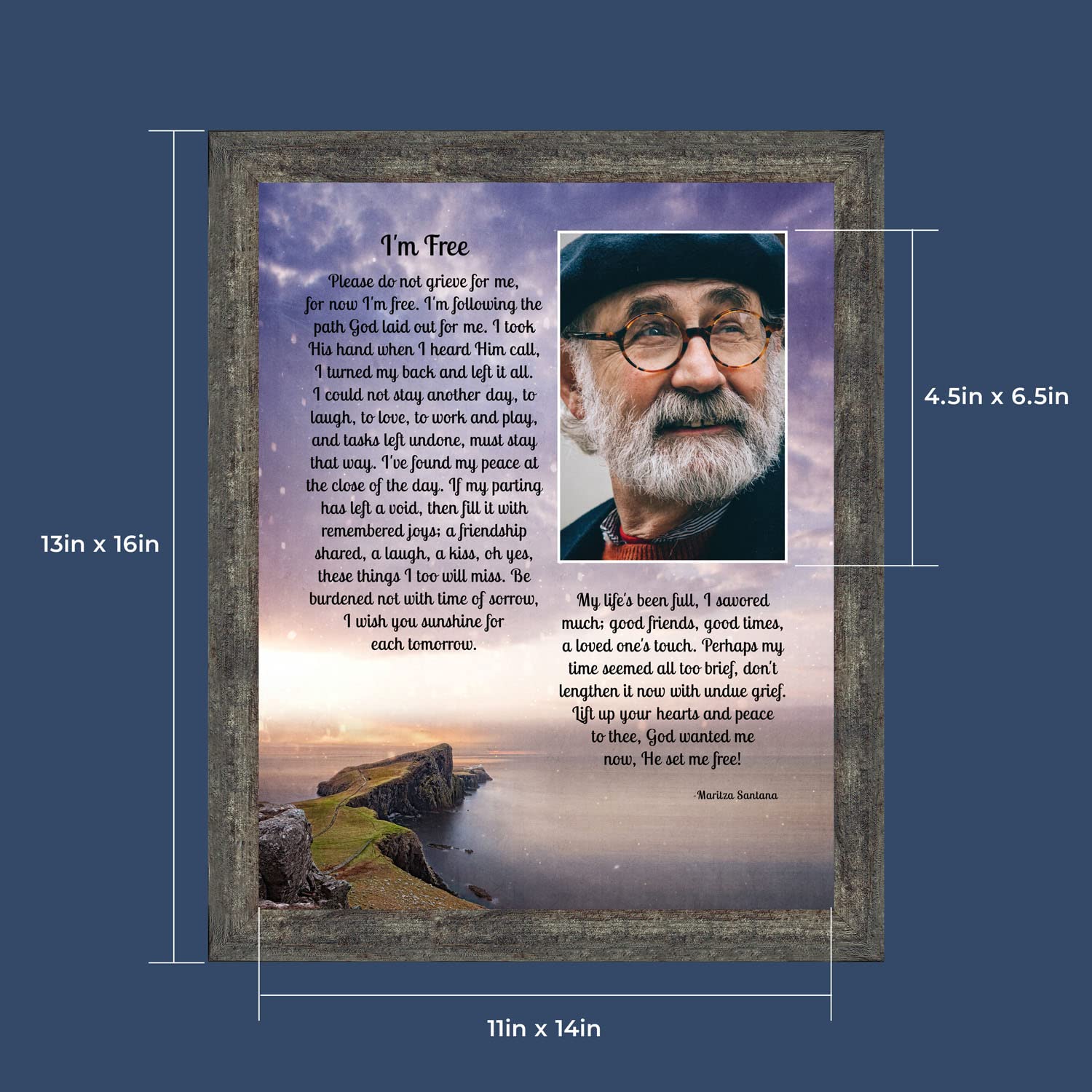 Memorial Picture Frame for Mom - Sympathy Bereavement Gift - Home Décor