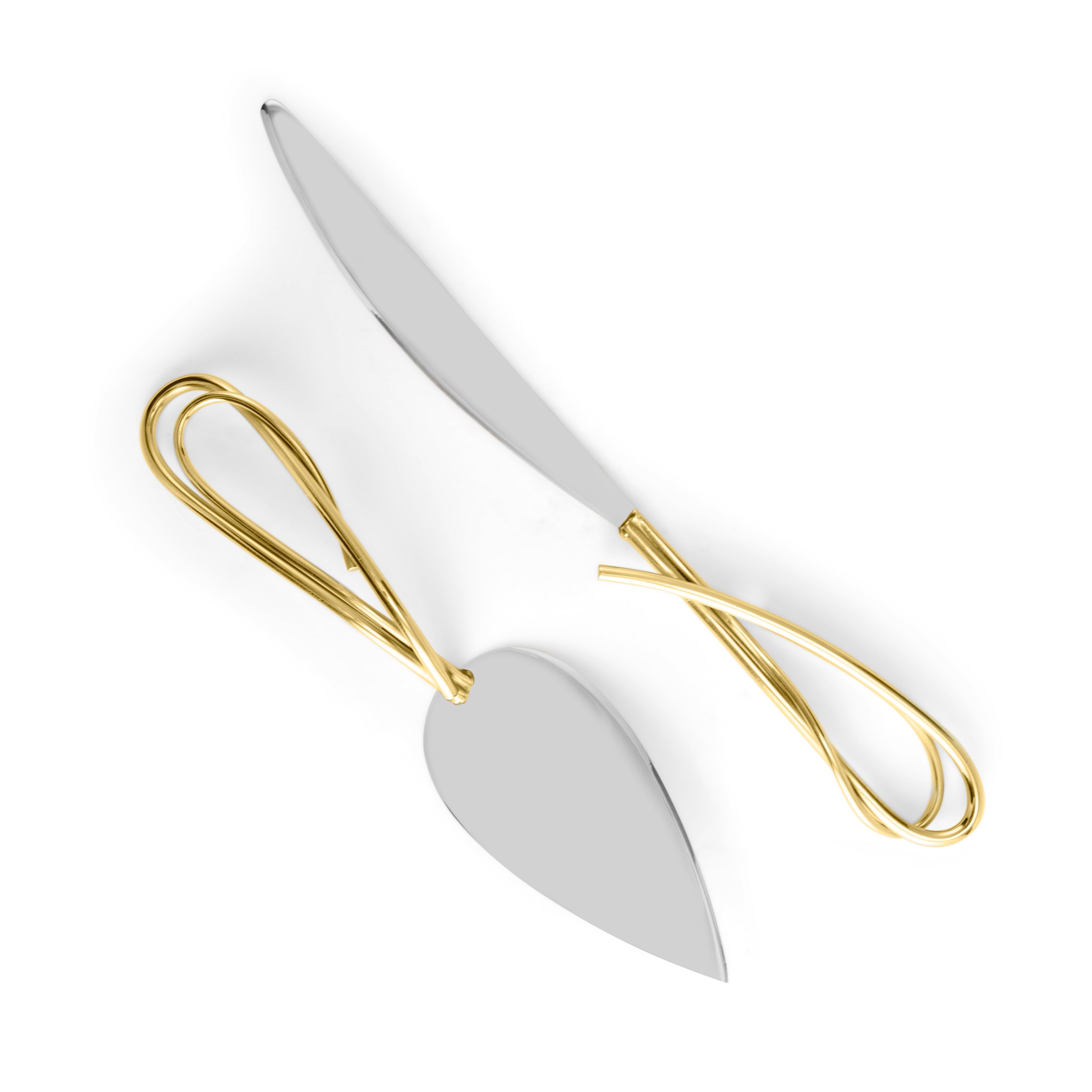Elegant Calla Lily Cake Knife and Server Set - Wedding, Anniversary & Birthday Cake Cutting Tool for Special Occasions