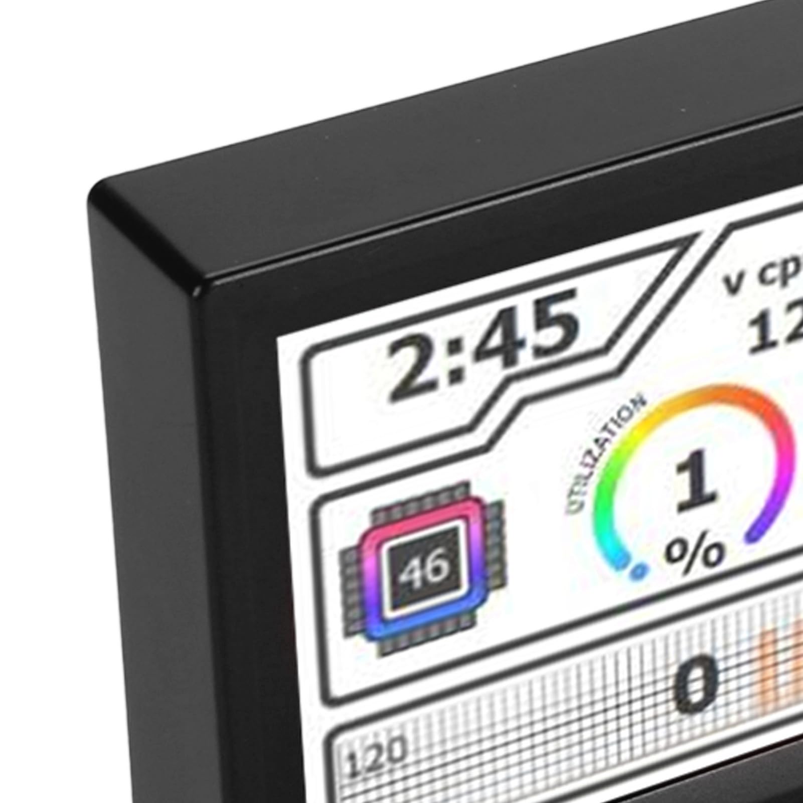8.8 Inch Fockety PC Temperature Monitor - Mini Touchscreen Secondary Display with Dynamic Themes & One-Key Operation | Real-Time CPU/GPU Temp Sensor for Gaming PC, Workstation & Computer Case Setup
