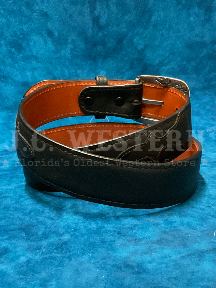 Lucchese W4201 Classic Genuine Leather Western Belt for Men - Handcrafted in USA, Matte Black - Perfect for Cowboy Boots, Rodeo & Western Fashion