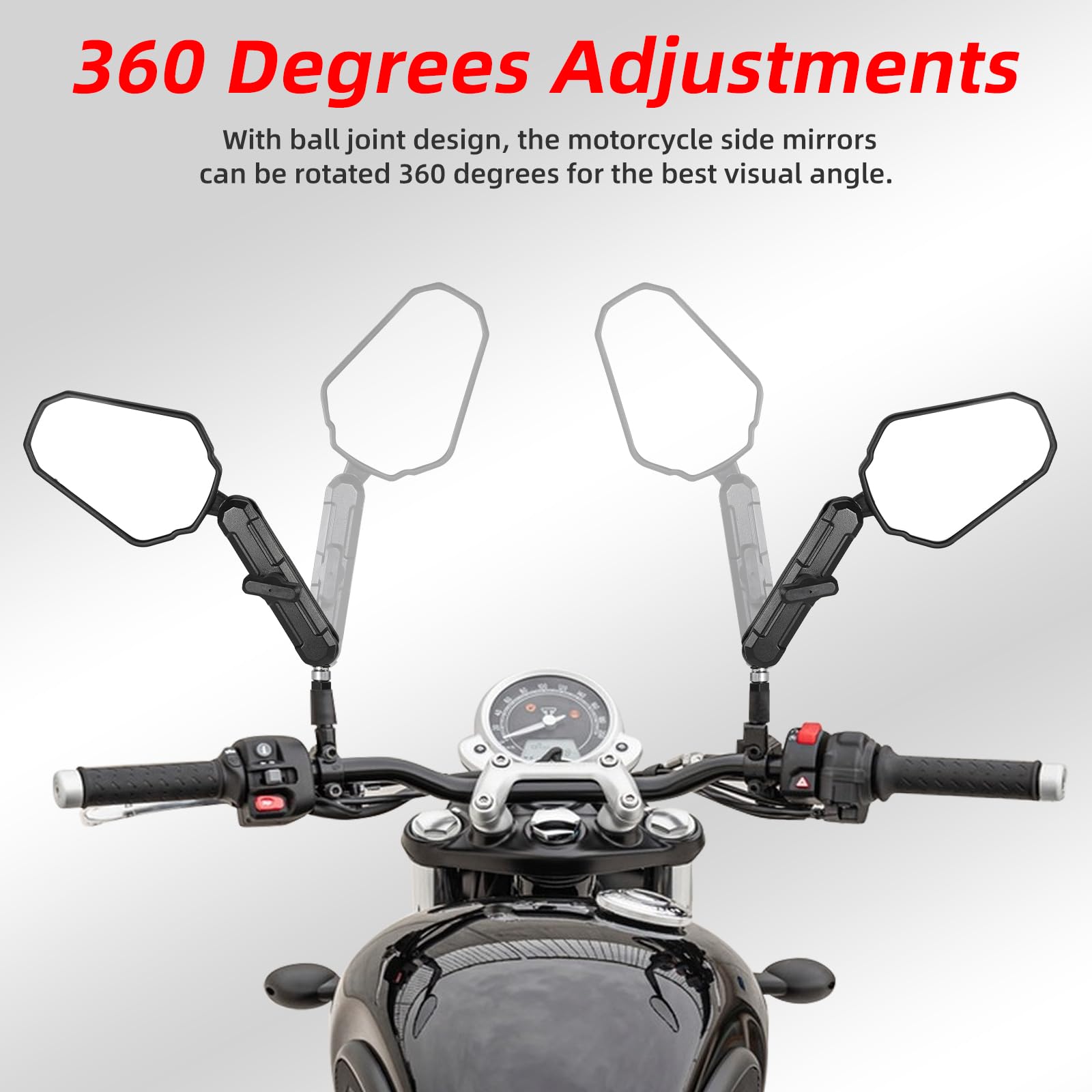 Adjustable Motorcycle Mirrors 7/8