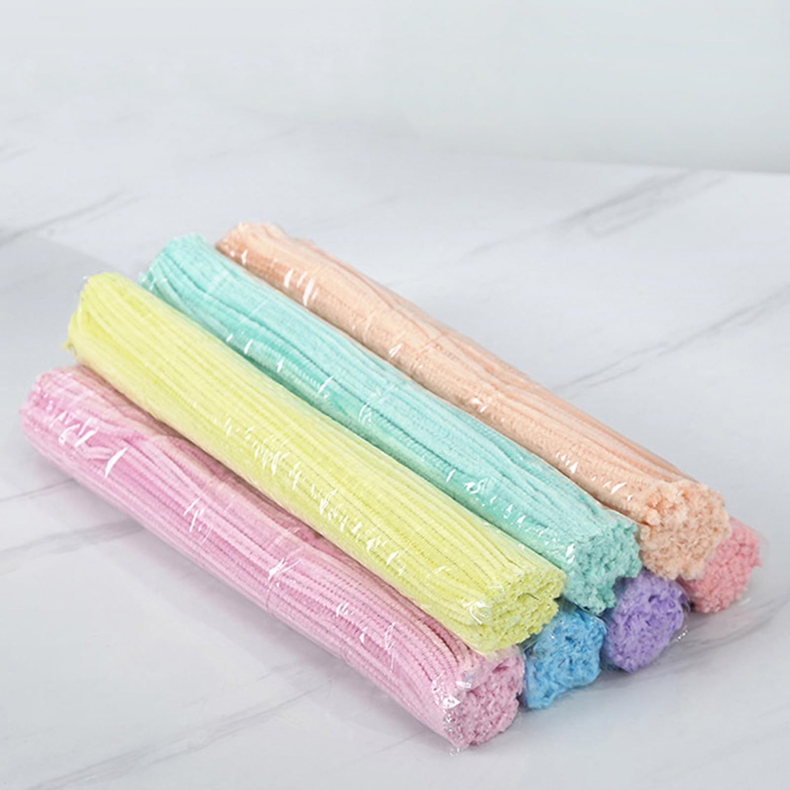 100Pcs Chenille Stems Fluffy Soft Pipe Cleaners for DIY Crafts, Kids Art Projects, Classroom Activities - 6.5mm Thick Craft Supplies in Pink - Perfect for Scrapbooking, Holiday Decorations & STEM Learning Activities