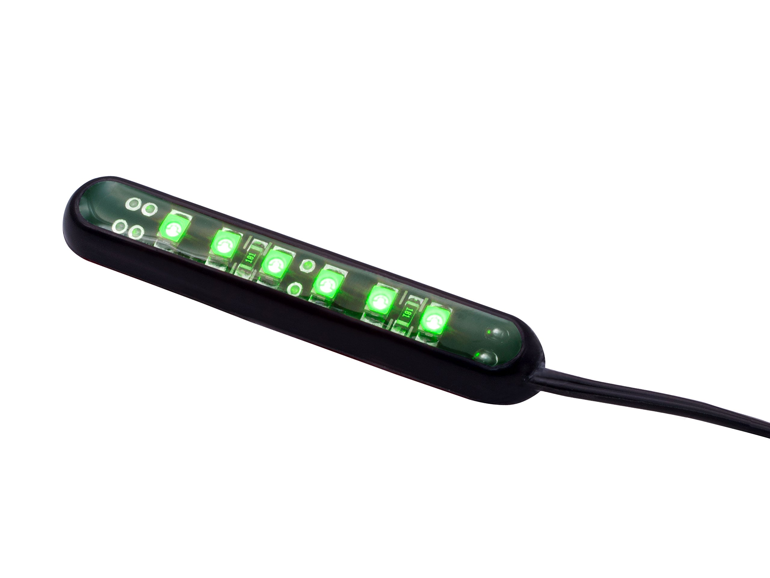 Oznium LED Modules - Straight Black with Green LED Lights for Cars, Motorcycles, Boats & Home Decor