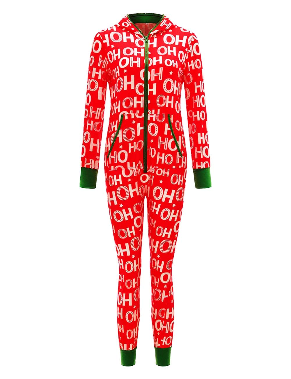 RINTONIX Women's & Men's Ugly Christmas Pajama Onesie - Festive Holiday Zipper Hoodie Jumpsuit for Couples & Family Matching Outfits - Perfect for Christmas Parties, Family Photos & Cozy Winter Nights