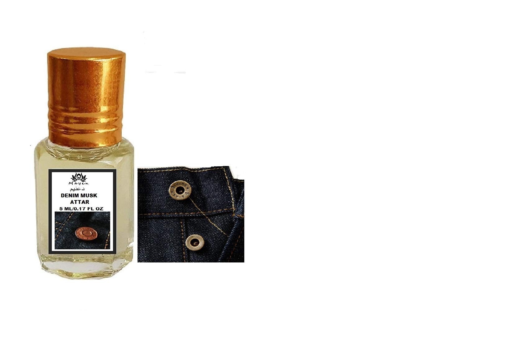 Mayin Denim Musk Attar Perfume Oil - 5ml Unisex Fragrance for Men & Women | Long-Lasting Scent for Date Night, Office & Special Occasions