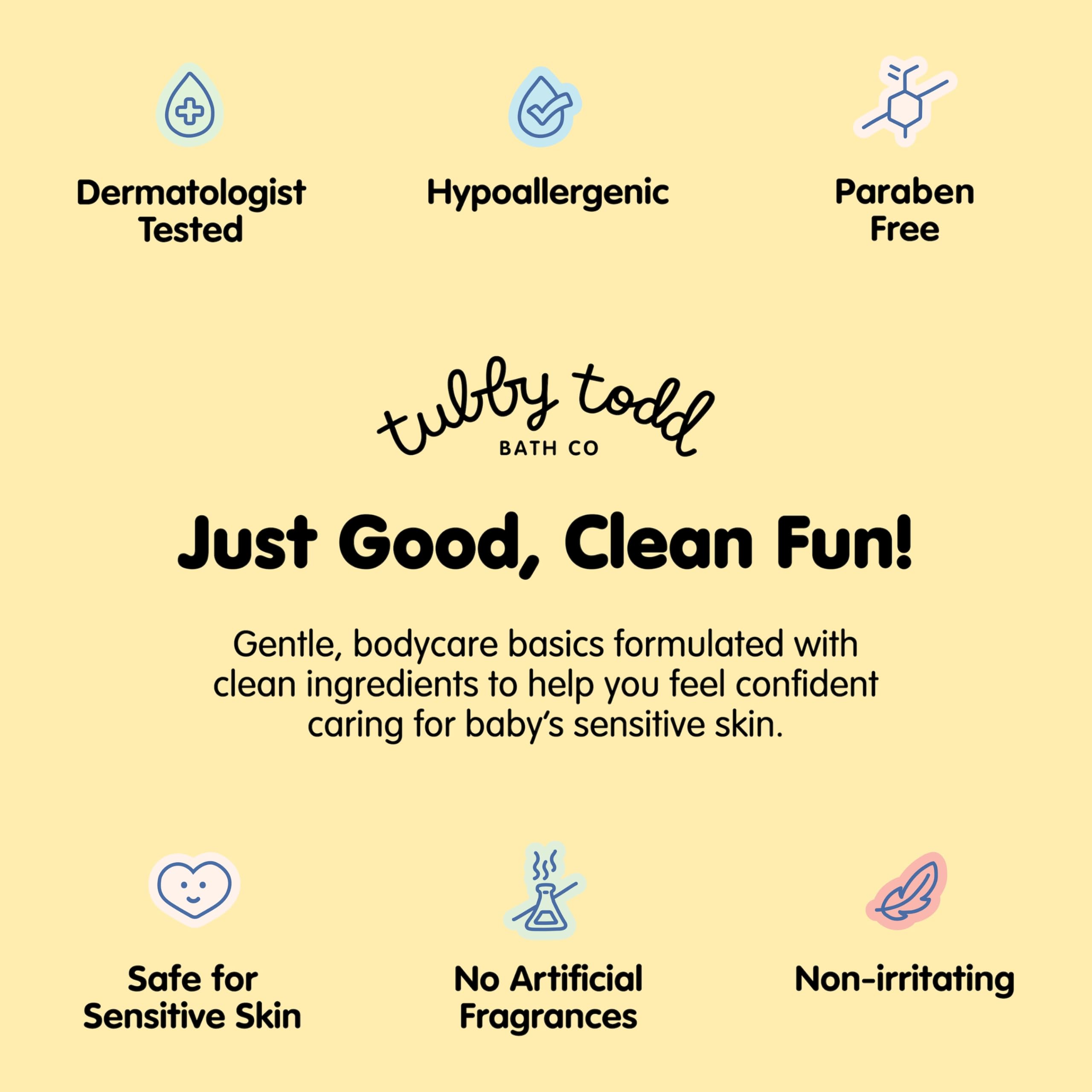TUBBY TODD Baby Hair & Body Wash - Gentle Natural Shampoo & Wash for Newborns, Infants & Toddlers - Hypoallergenic, Non-Toxic - Lavender Rosemary Scent - 2 Pack (8.5oz + 25oz) - Perfect for Bath Time, Sensitive Skin Care & Daily Baby Hygiene