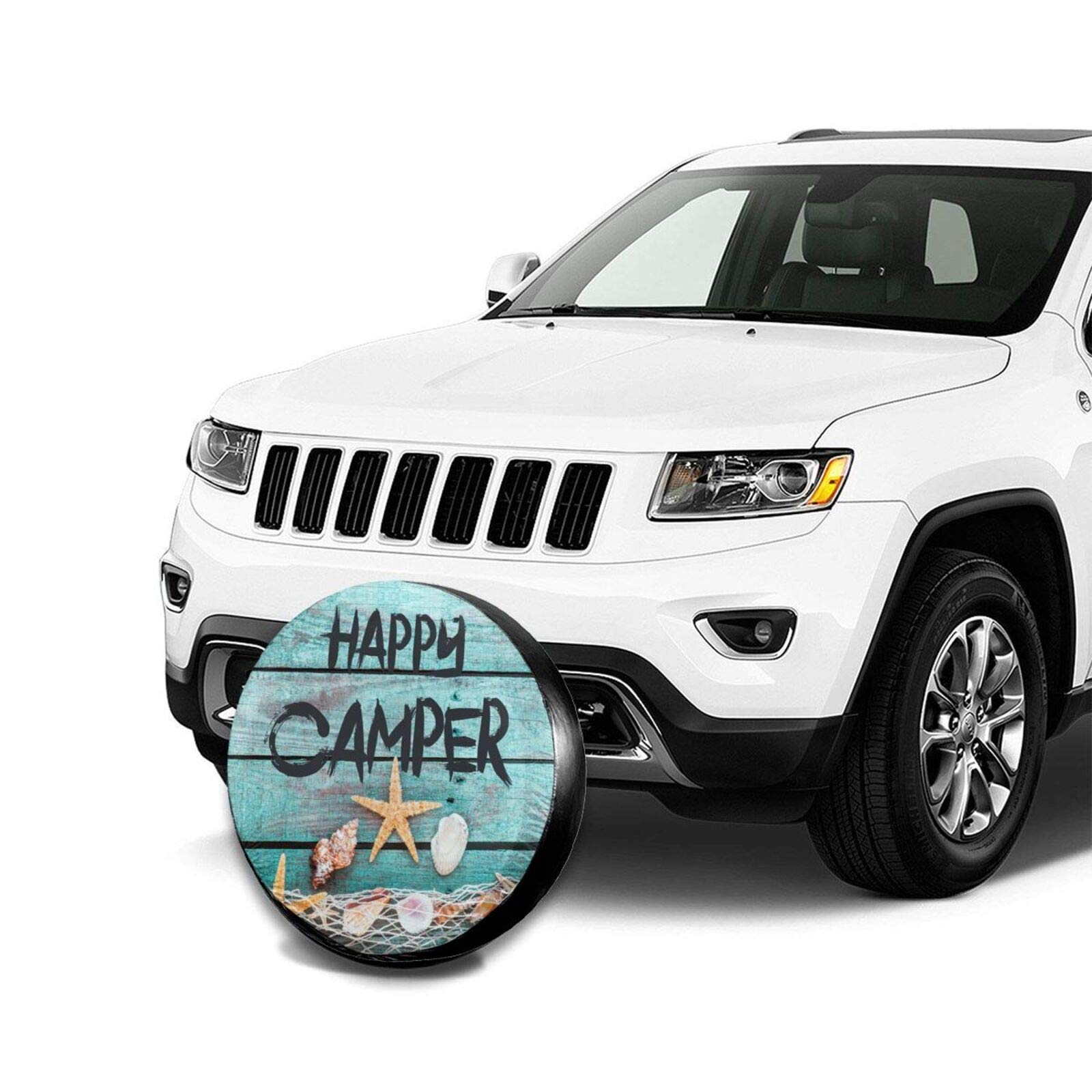 Waterproof UV-Resistant Shell & Starfish Spare Tire Cover - Fits 14 Inch Wheels for Trailers, RVs, SUVs & Most Vehicles | Beach-Themed Protection for Road Trips & Coastal Adventures