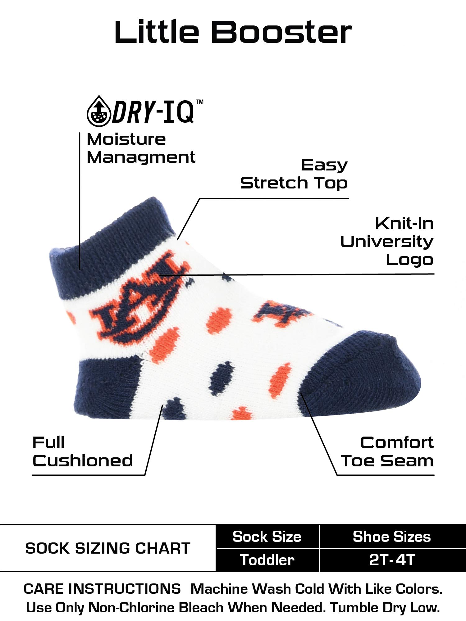Auburn Tigers Toddler Socks - Low Cut Cotton Baby Socks for Boys & Girls - Perfect for Game Day, School & Everyday Wear