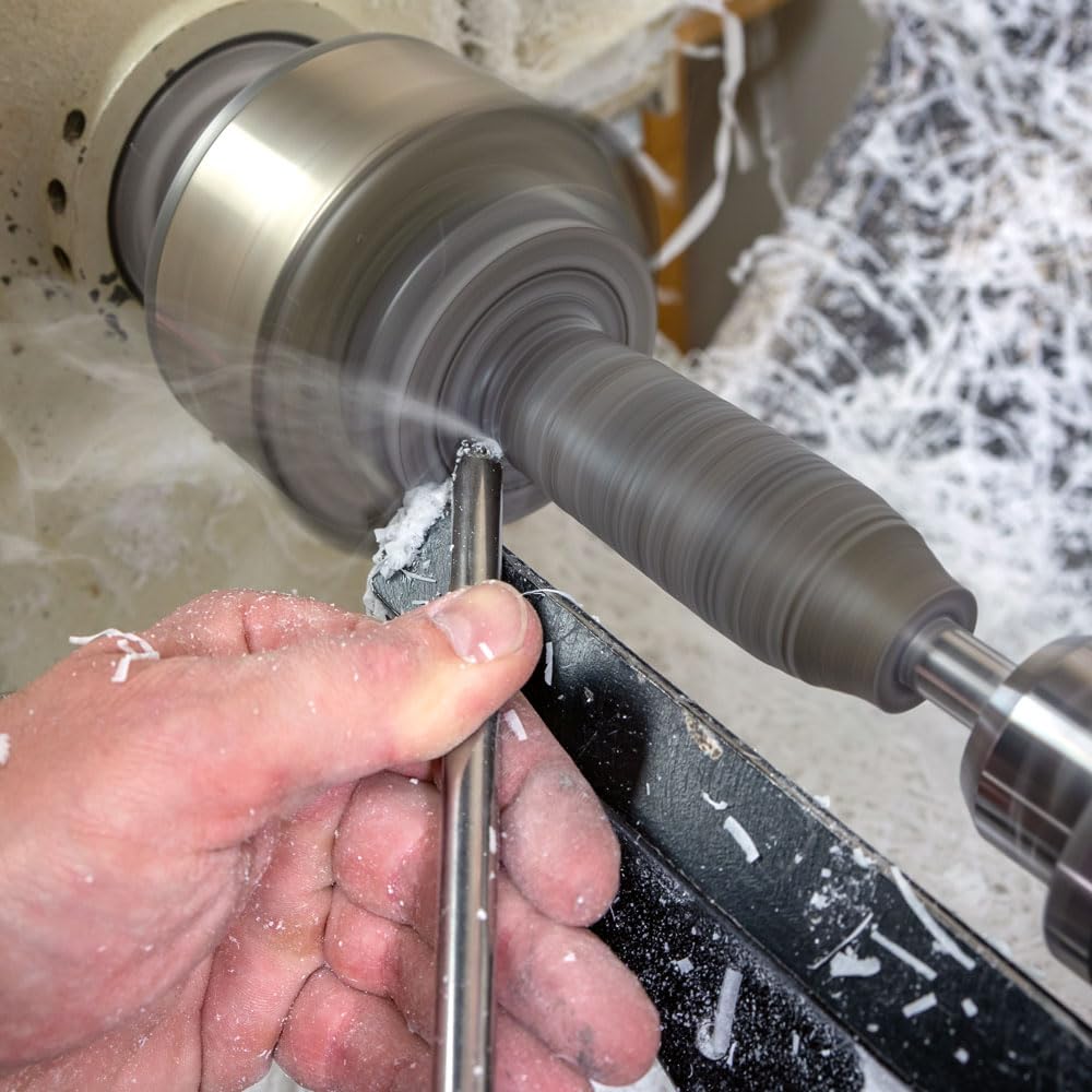 Premium USA-Made Mid-Size Carbide Woodturning Lathe Tool - Solid Aluminum Handle Shear Cutter for Wood Lathes - Perfect for Bowl Turning, Spindle Work & Finishing (Bright Copper Handle)