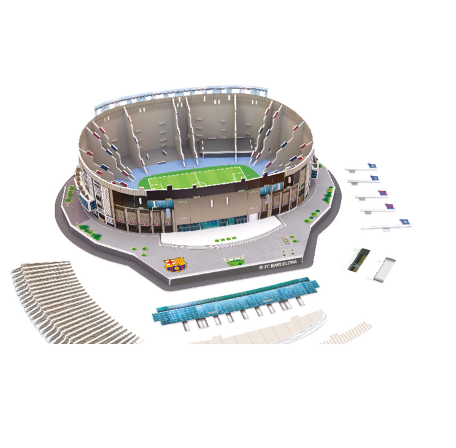 Camp Nou Stadium Puzzle Model with LED Lights - 16×15×4.9 Inches Barcelona FC Fan Gift, Collectible Toy for Home Decor & Office Display