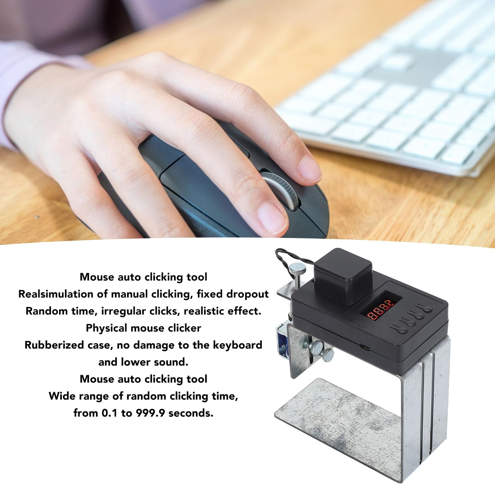 Auto Keyboard Clicker - Adjustable Height Gaming Keyboard & Mouse Clicker Tool for PC - Perfect for Gaming, Office Work, and Online Shopping Automation