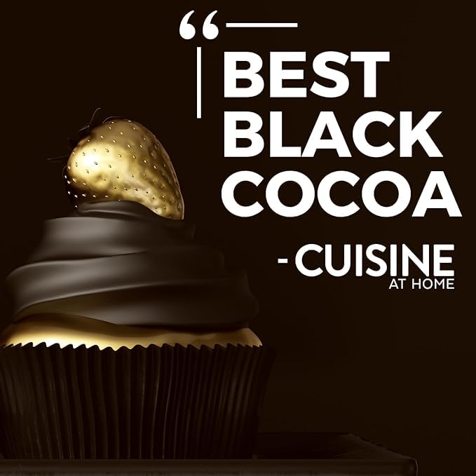 Black Cocoa Powder 8 oz - Extra Dark, Dutch-Processed, Unsweetened, Fair Trade Certified - Perfect for Dark Chocolate Baked Goods, Rich Flavor Enhancer, Natural Black Food Coloring Substitute - Ideal for Cakes, Cookies, and Desserts