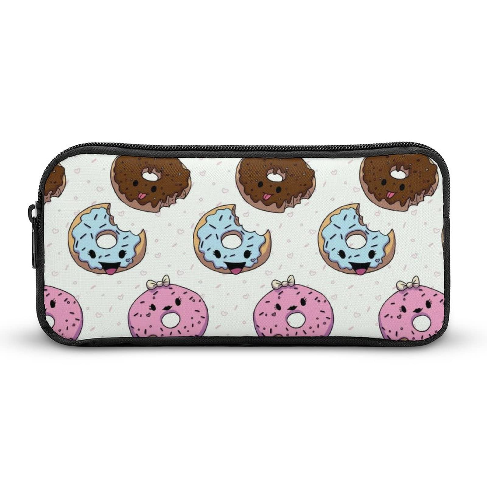 Sweet Dessert Donuts Pencil Case - Cute Pen Holder & Coin Pouch for School, Office & Travel - Makeup Organizer Bag for Women & Men - Perfect for Students, Artists & Daily Essentials Storage