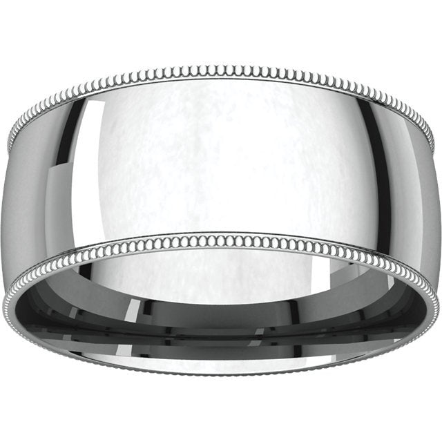 8mm Platinum Men's Wedding Band - Lightweight Comfort Fit with Milgrain Design - Perfect for Engagements, Anniversaries & Everyday Wear