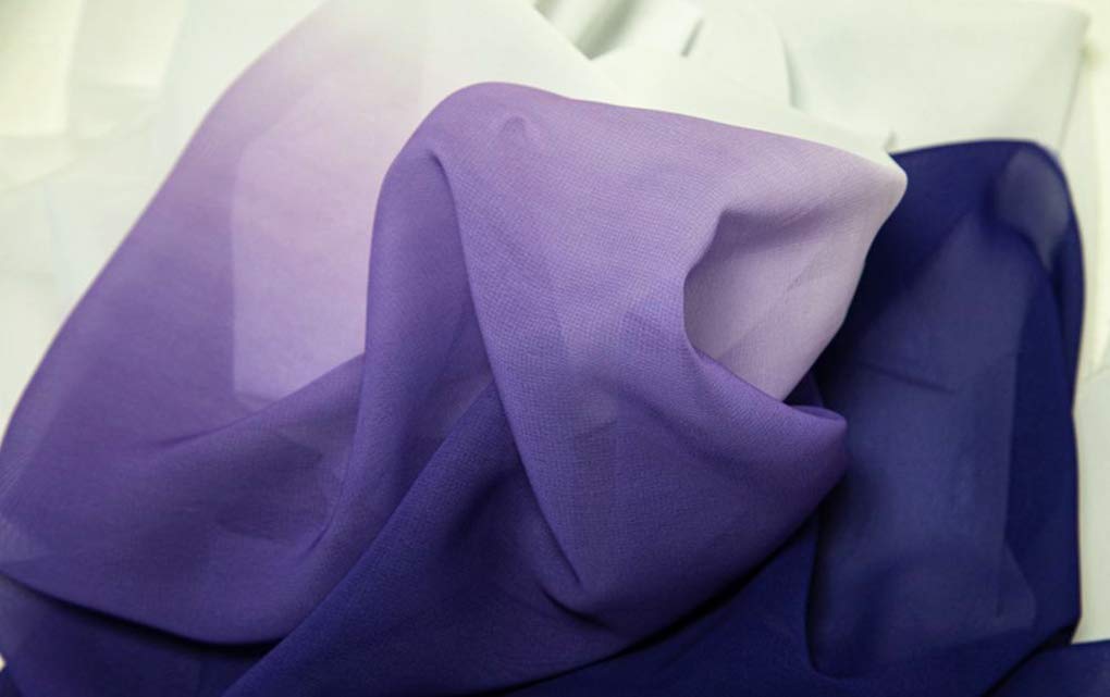 DJBM 59'' Sheer Gradient Chiffon Fabric - Wedding Arch Draping, Ceremony Decor, Table Skirt DIY (Purple/White, 100 Yards) - Perfect for Wedding Receptions, Bridal Showers & Home Decor
