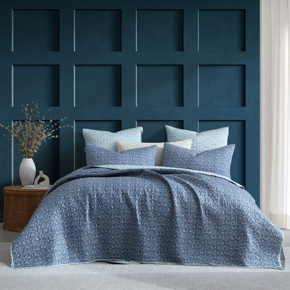 Hazel Indigo Coverlet - Soft & Stylish Bedspread for Single & Double Beds | Perfect for Bedroom Decor, Guest Rooms & Cozy Nights