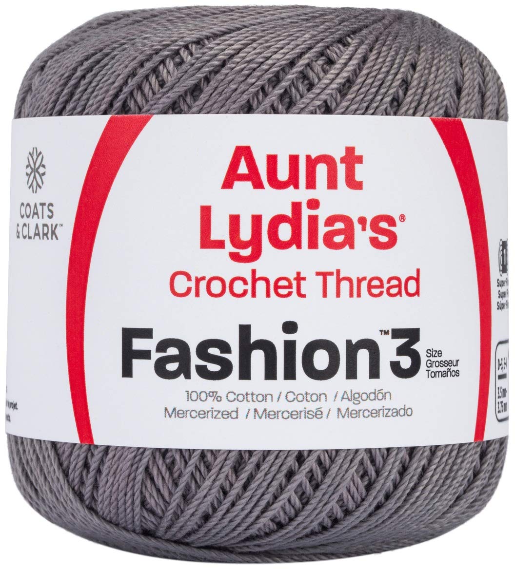 Aunt Lydia's Stone Crochet Yarn - 450 Feet Premium Cotton Thread for Knitting & Crocheting Projects - Perfect for Scarves, Blankets, and DIY Crafts (1-Pack)
