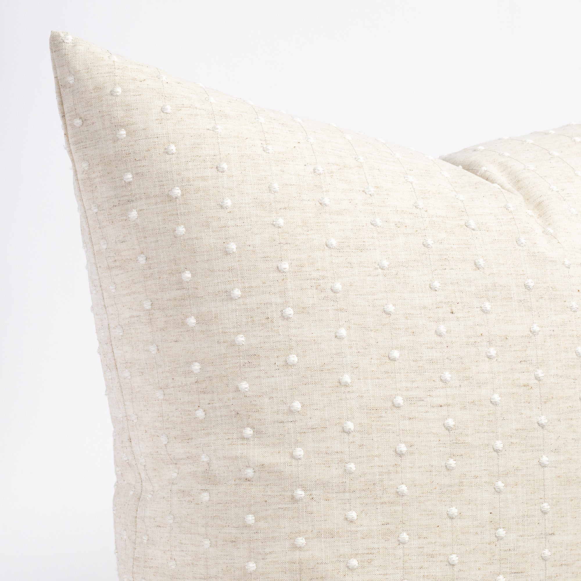 Constance Swiss Dot 24x24 Decorative Pillow Cover in Vanilla - Perfect for Living Room Sofa, Bedroom Decor & Home Accents