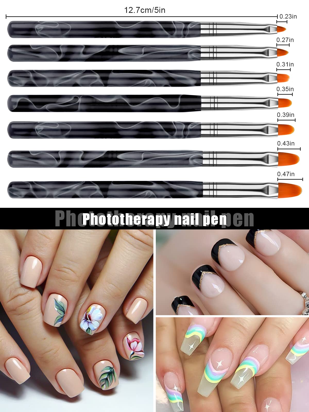 19Pcs Acrylic Nail Brush Set for Professional Nail Art - Includes 7 Gel Polish Brushes, 6 Design Brushes & 5 Dotting Pens - Perfect for Salon, Home Manicures & Nail Art Designs