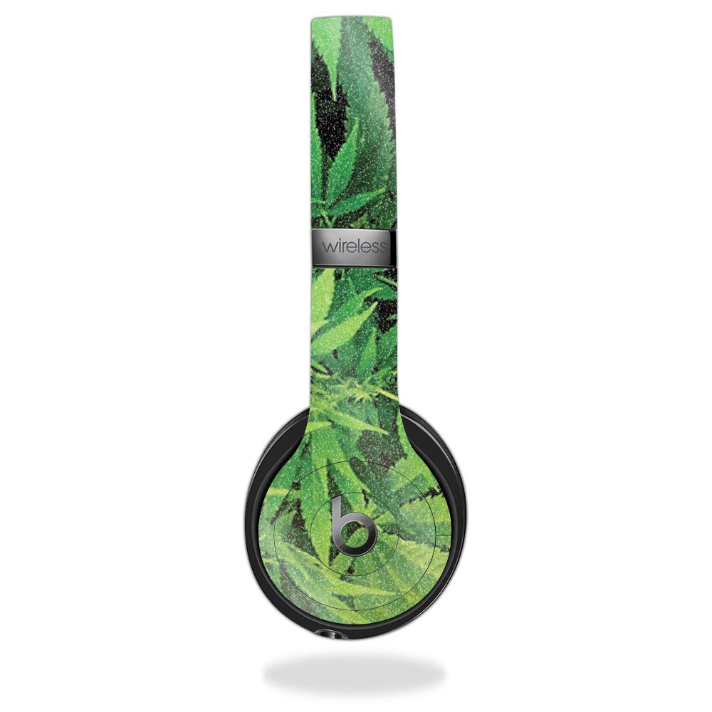 MightySkins Glossy Glitter Vinyl Skin Cover for Beats Solo 3 Wireless Headphones - Weed Design | Scratch-Resistant Protective Decal | Premium High-Gloss Sparkle Finish | Easy to Install & Remove | Made in USA | Perfect for Music Lovers & Fashion Enthusiasts
