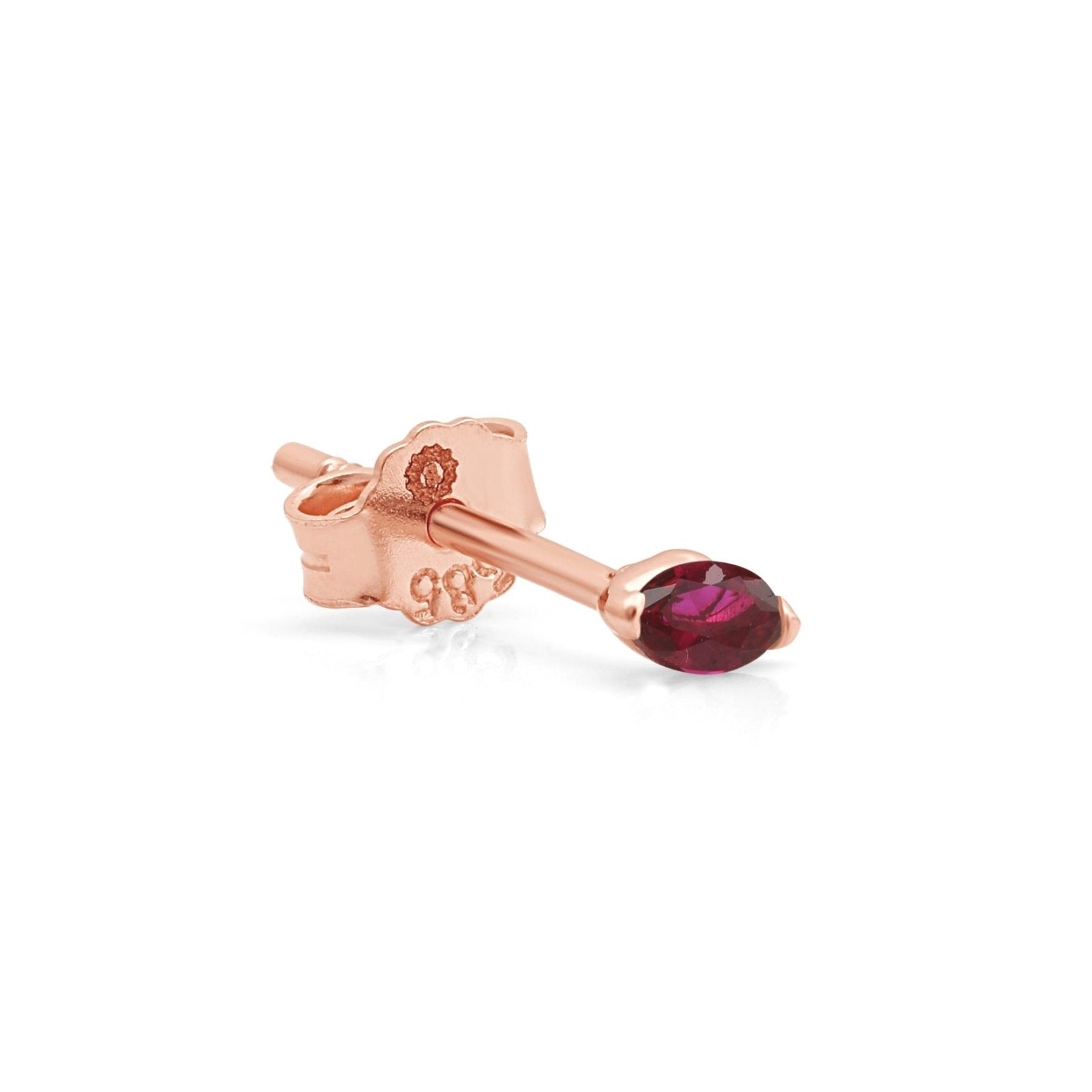 14k Rose Gold Pink Ruby Marquise Screw Back Earrings for Women - Elegant Dangle Earrings for Wedding, Party & Special Occasions