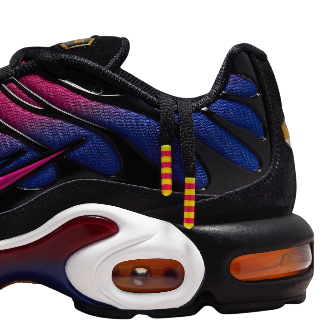 Nike Air Max Plus x Patta x Barcelona FC Culers de Mon Sneakers - Fuchsia, Deep Royal Blue, Black & White | Limited Edition Collaboration | Perfect for Streetwear, Sneaker Collectors & Football Fans