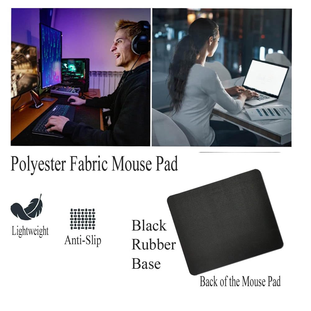Personalized Pink Polka Dot Mousepad with Initial Letters - Non-Slip Rubber Desk Accessory for Home Office, Gaming, Work, Computer, Desktop & Laptop Use