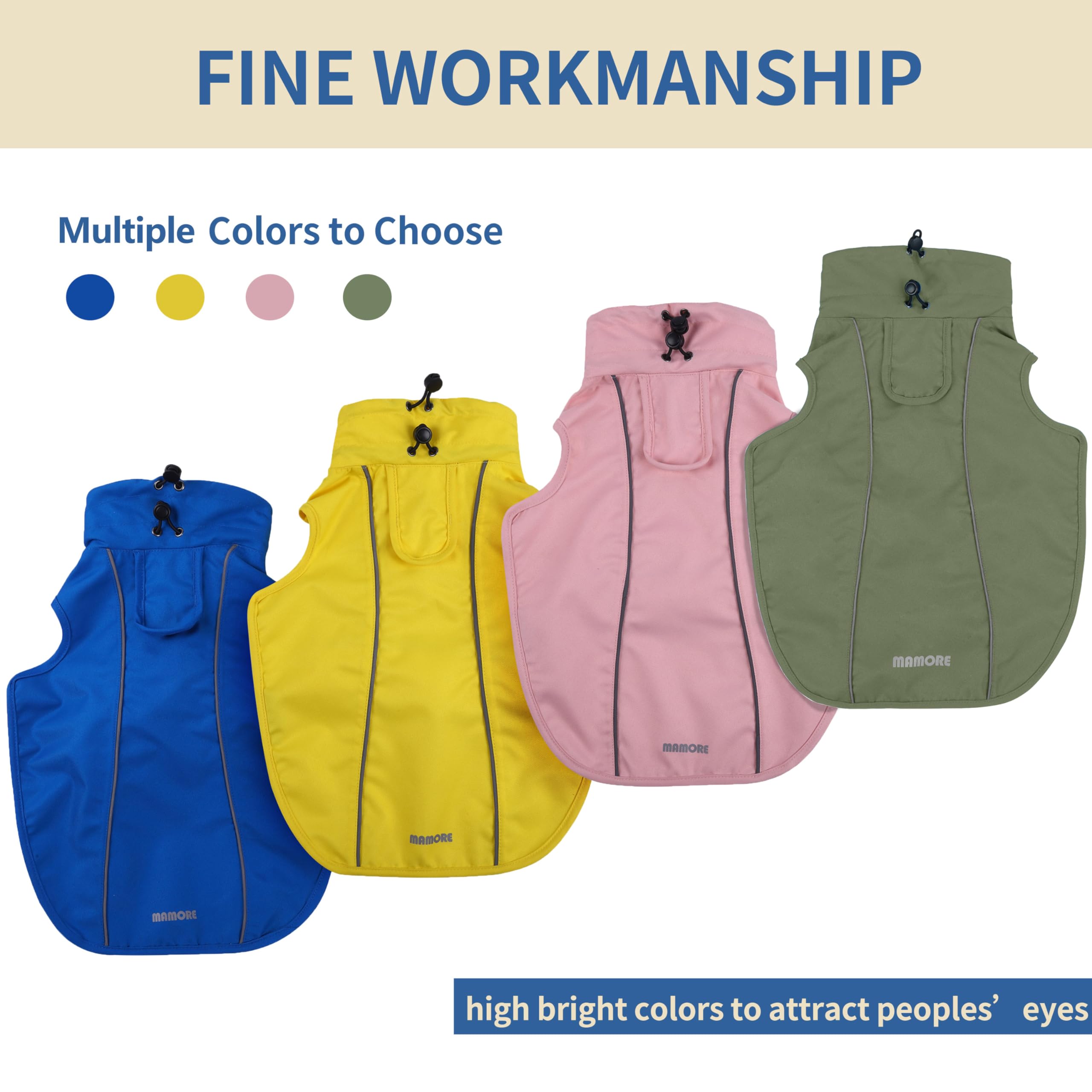 Waterproof Adjustable Dog Raincoat - Lightweight Reflective Pet Jacket for Small, Medium & Large Dogs (Army Green, X-Small) - Perfect for Outdoor Walks, Hiking & Rainy Day Protection