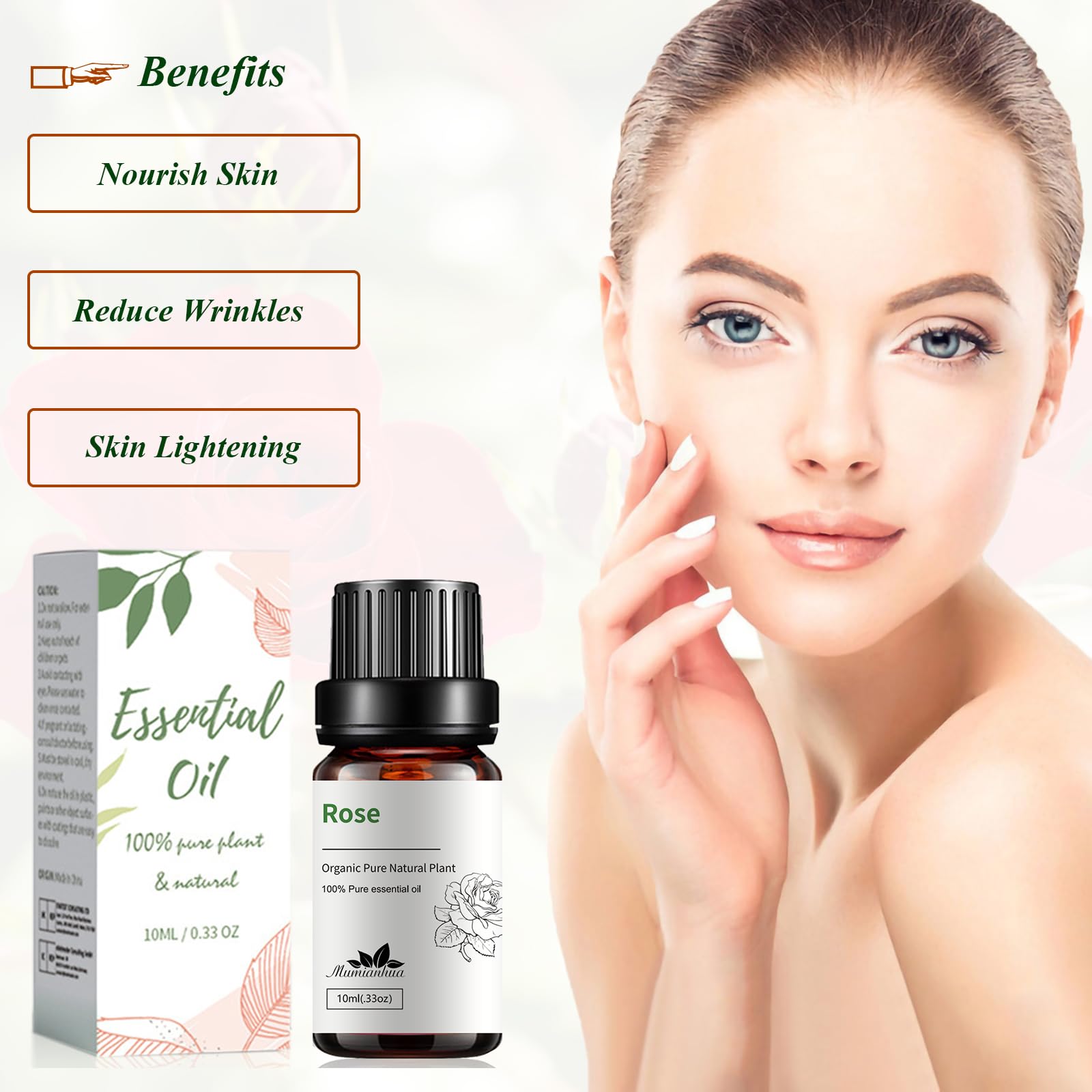 100% Pure Therapeutic Grade Rose Essential Oil - Natural Steam Distilled Rose Oil for Skin Care, Aromatherapy, Diffuser & Candle Making (0.33 Fl Oz) - Perfect for Relaxation, Spa & Home Fragrance