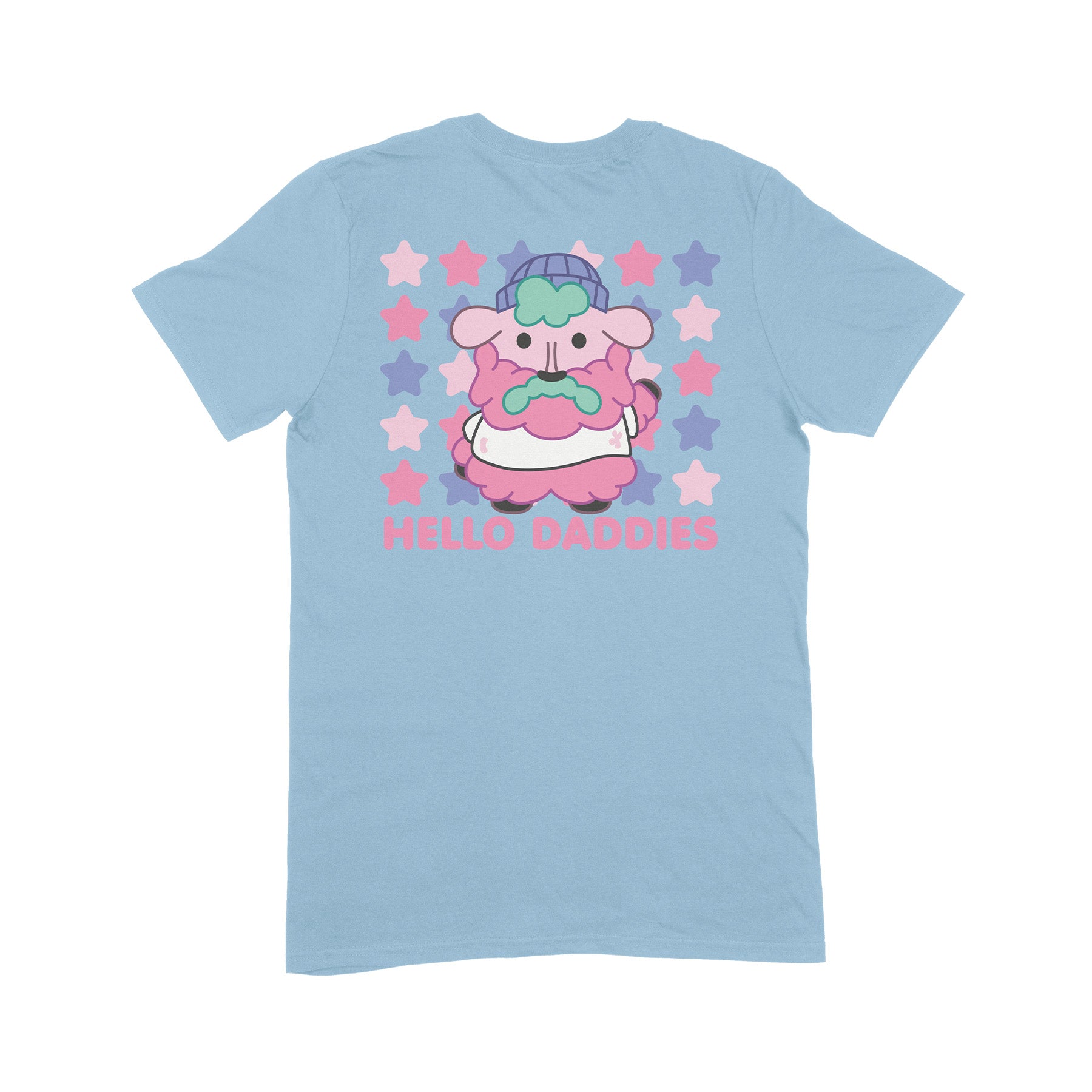 Hello Daddies T-Shirt for Men - Soft Cotton Baby Blue Tee - Casual Father's Day Gift & Everyday Wear