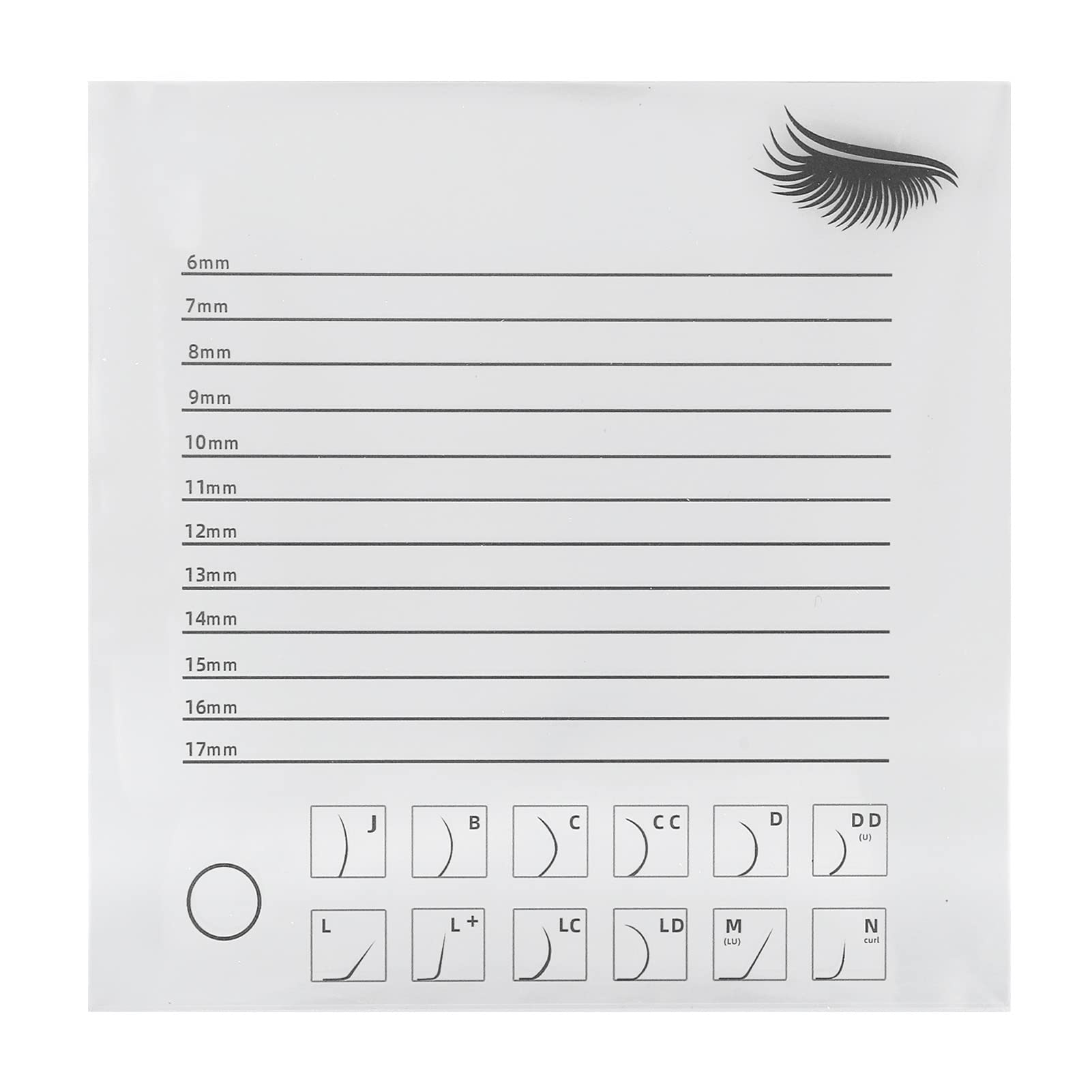 20x20cm Clear Plastic Eyelash Extension Tray with Measurement Scale - Washable PP Large Lash Holder for Professional & Home Use - Perfect for Salon, Spa & DIY Beauty Applications