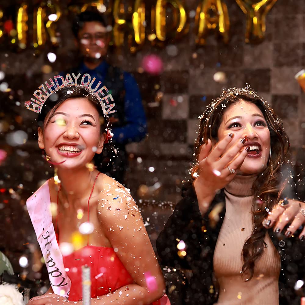 Elegant Silver Rhinestone Birthday Crown for Women & Girls - Queen Tiara Headband for Princess Party, Birthday Celebration & Special Occasions