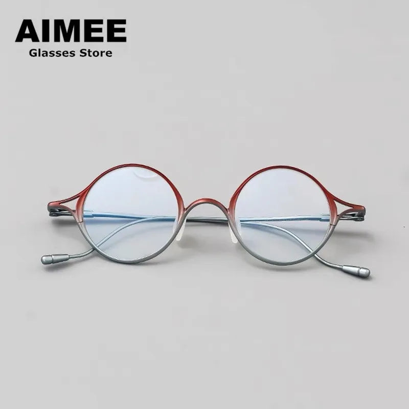 Aimee Unisex Full Rim Round Oval Titanium Eyeglasses 2353 - Lightweight Durable Frame for Men & Women - Perfect for Reading, Working & Daily Wear