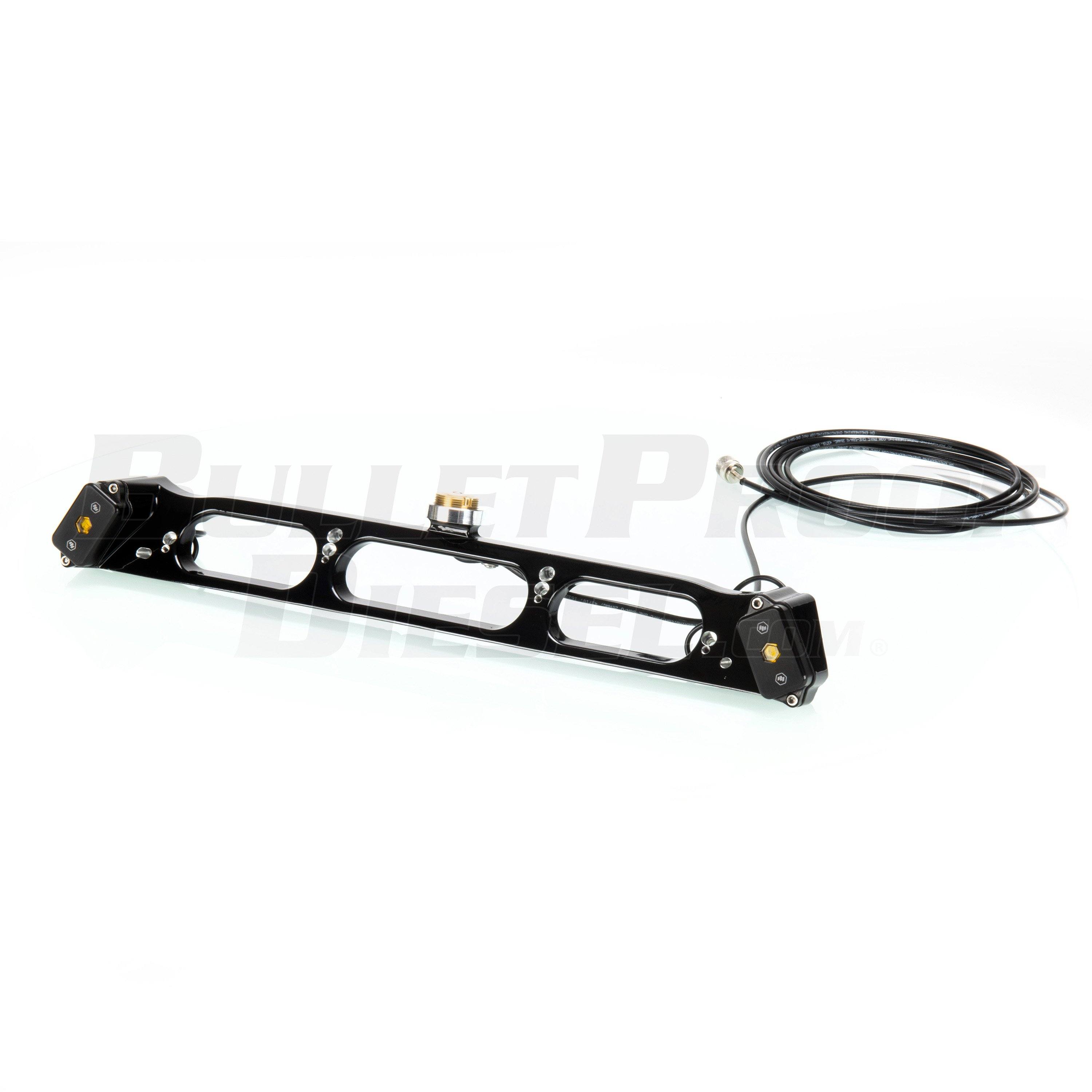 19-24 Ford Ranger Third Brake Light Dual Antenna Mount with Baja Designs LED Lights - Off-Road & Truck Accessory for Enhanced Visibility & Style