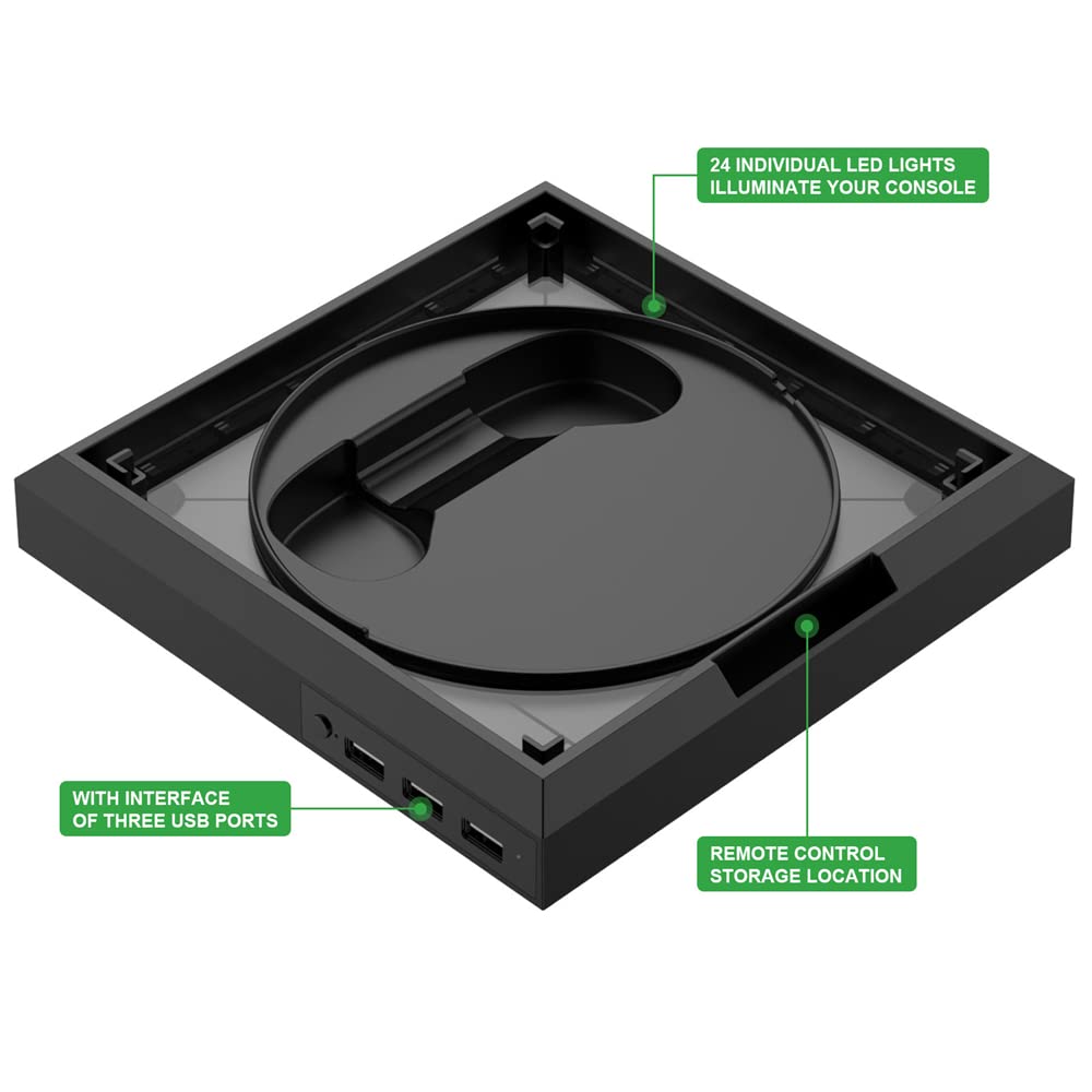 Vertical Stand Cooling Base for Xbox Series X/S Console - Multifunctional RGB Cooling Fan with Charging Dock & Controller Holder - Perfect for Gaming Setup & Accessories Organization