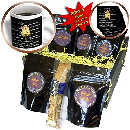 3D Happy Birthday Coffee Gift Basket Set - Unique Present for Coffee Lovers, Best for Birthday Celebrations & Special Occasions