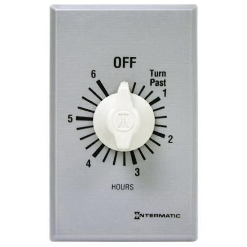 Intermatic FF46H 6-Hour Spring Wound Countdown Timer - 125-277V AC Commercial Grade Auto Off Timer for HVAC, Pumps & Industrial Equipment