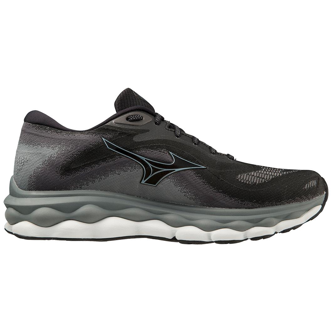 Mizuno Wave Sky 7 Running Shoes for Men - Black/Glacial Ridge - Size 12 D Medium - Lightweight Cushioned Road Running & Training Shoes for Marathon, Jogging & Gym Workouts