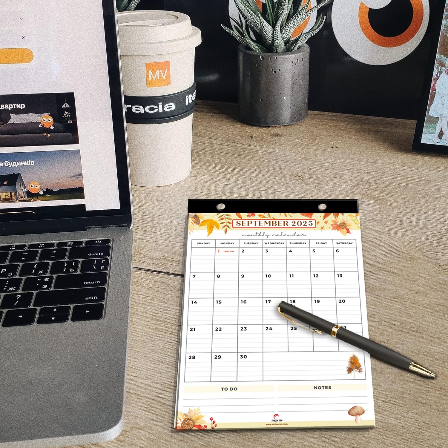 Strive Zen Magnetic Refrigerator Calendar 2025-2026 - A5 Size Dry Erase Fridge Planner for Family & Office - January 25 to December 26 - Perfect for Scheduling, Appointments & Meal Planning - Ideal for Kitchen, Home & Workspace Organization