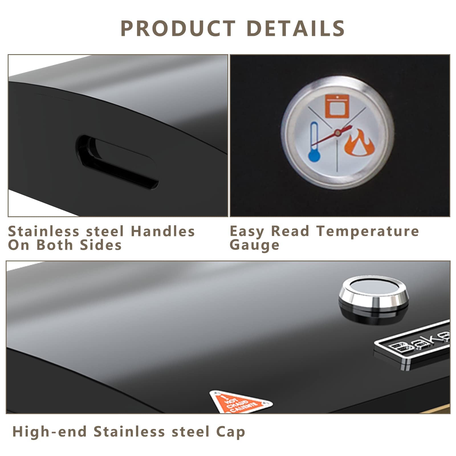 BakerStone Original Series Portable Outdoor Pizza Oven for Grill Top - Gas & Charcoal Compatible Pizza Maker with Dust Cover - Perfect for Backyard, Camping & Tailgating Parties