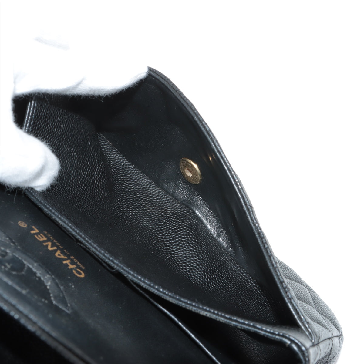 Chanel Classic Flap Bag Medium/Large Black Caviar Leather 13 Series - Luxury Designer Handbag for Women, Perfect for Work, Evening Events & Special Occasions