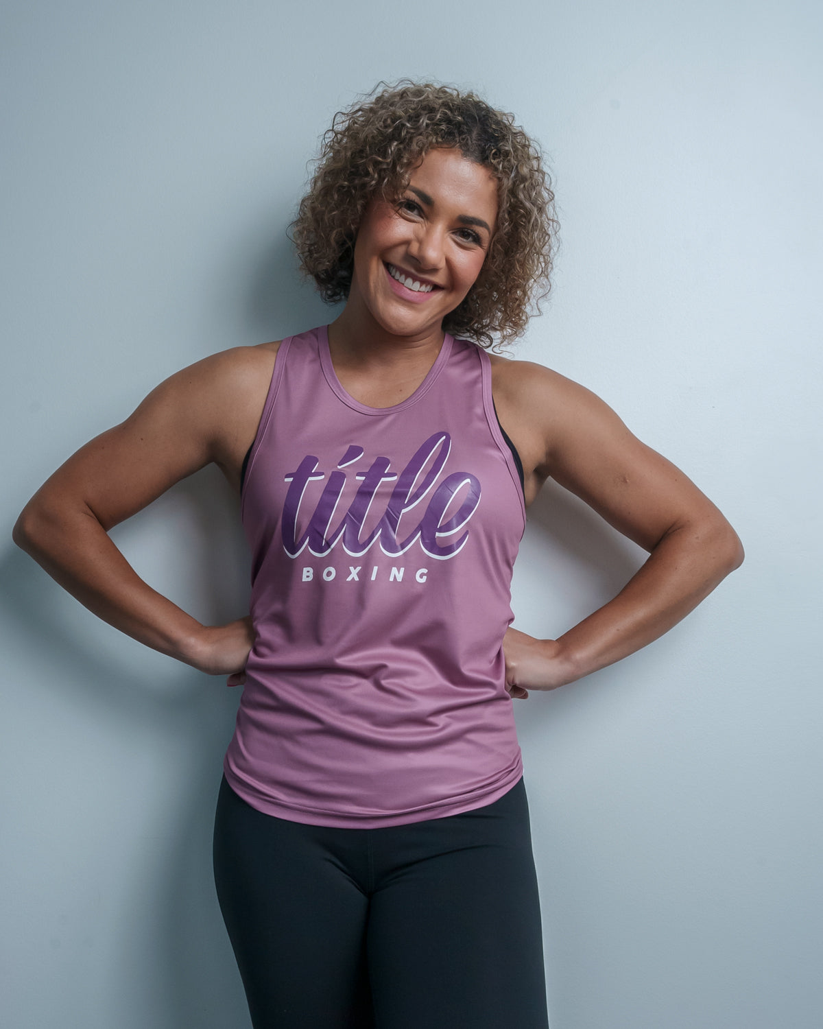 TITLE Boxing Script Racerback Women's Workout Tank Top - Breathable Athletic Shirt for Boxing, Gym & Fitness Training