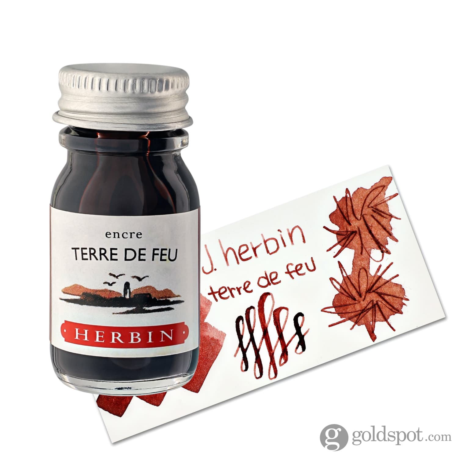 J. Herbin Terre de Feu Fountain Pen Ink & Cartridges - Premium Bottled Ink for Calligraphy, Writing & Art - Perfect for Journals, Letters & Creative Projects