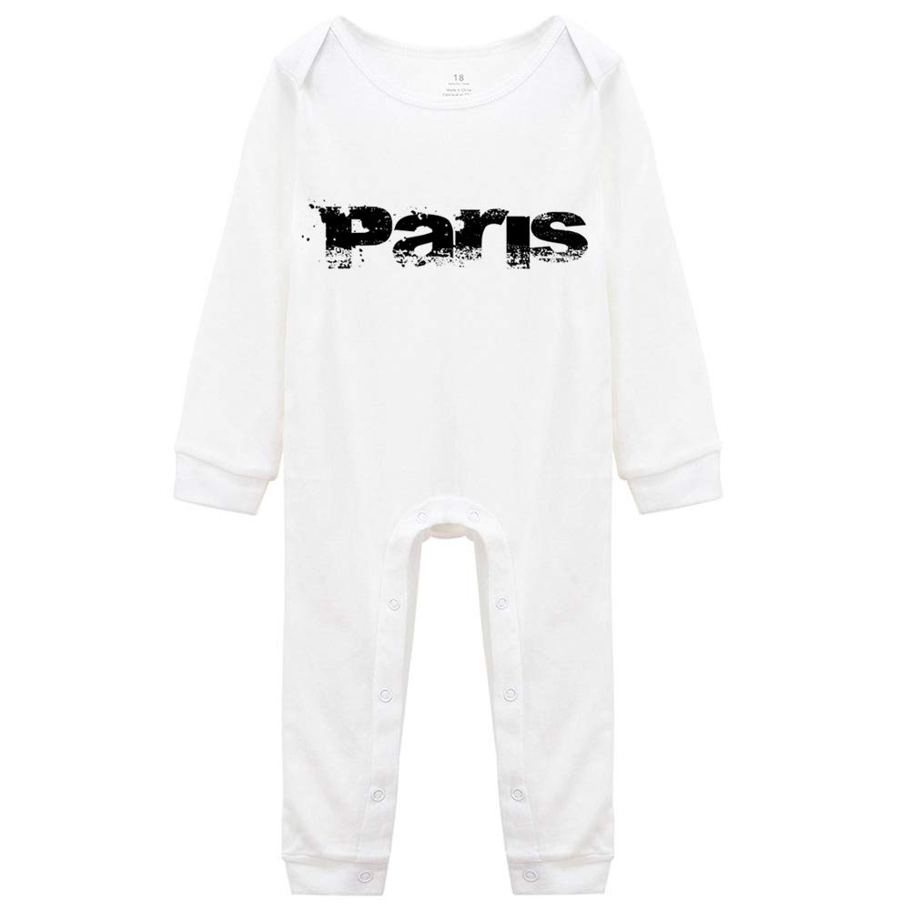 Paris-Themed Long Sleeve Unisex Baby Romper Jumpsuit - Soft Cotton Bodysuit for 0-24 Months | Perfect for Family Photos, Travel & Special Occasions